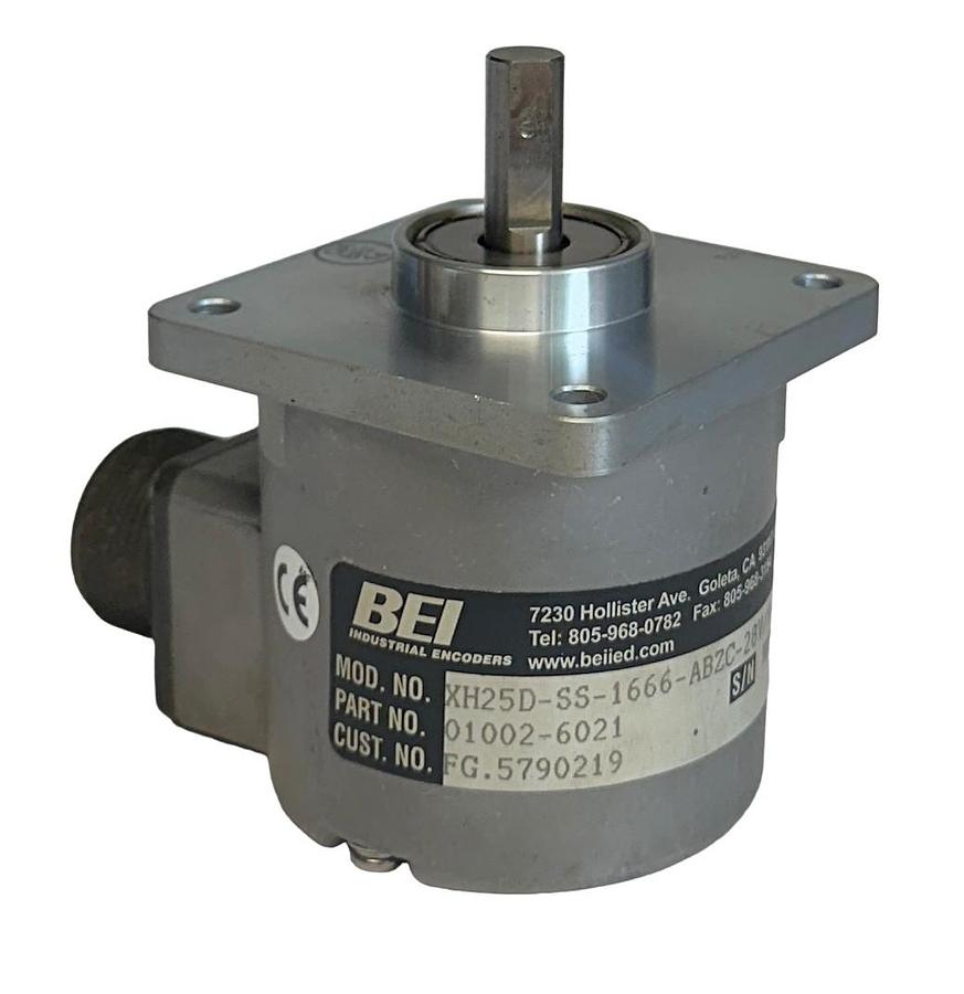 Used BEI XH25D-SS-1666-ABZC-28V/V-SM18 / 01002-6021 INCREMENTAL ENCODER 5-28VDC USNP