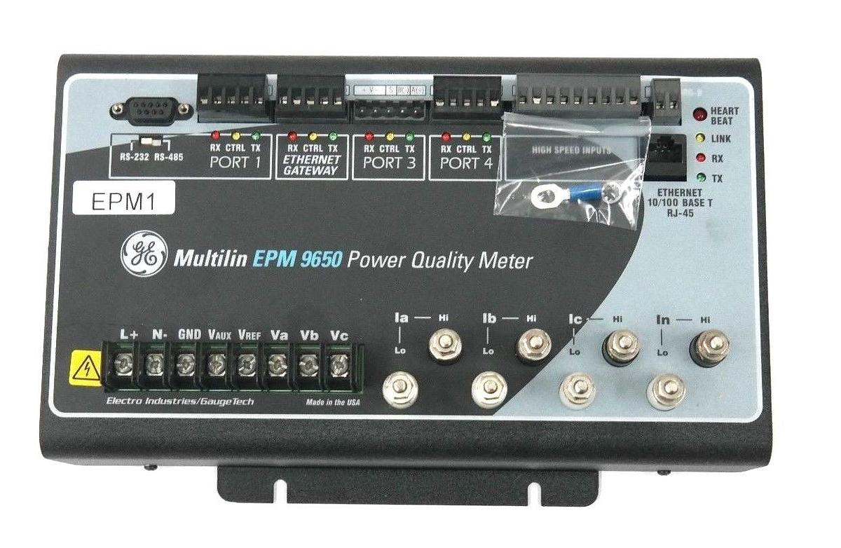 Used GENERAL ELECTRIC MULTILIN EPM 9650 POWER QUALITY METER PL96500A0B10000 EPM1