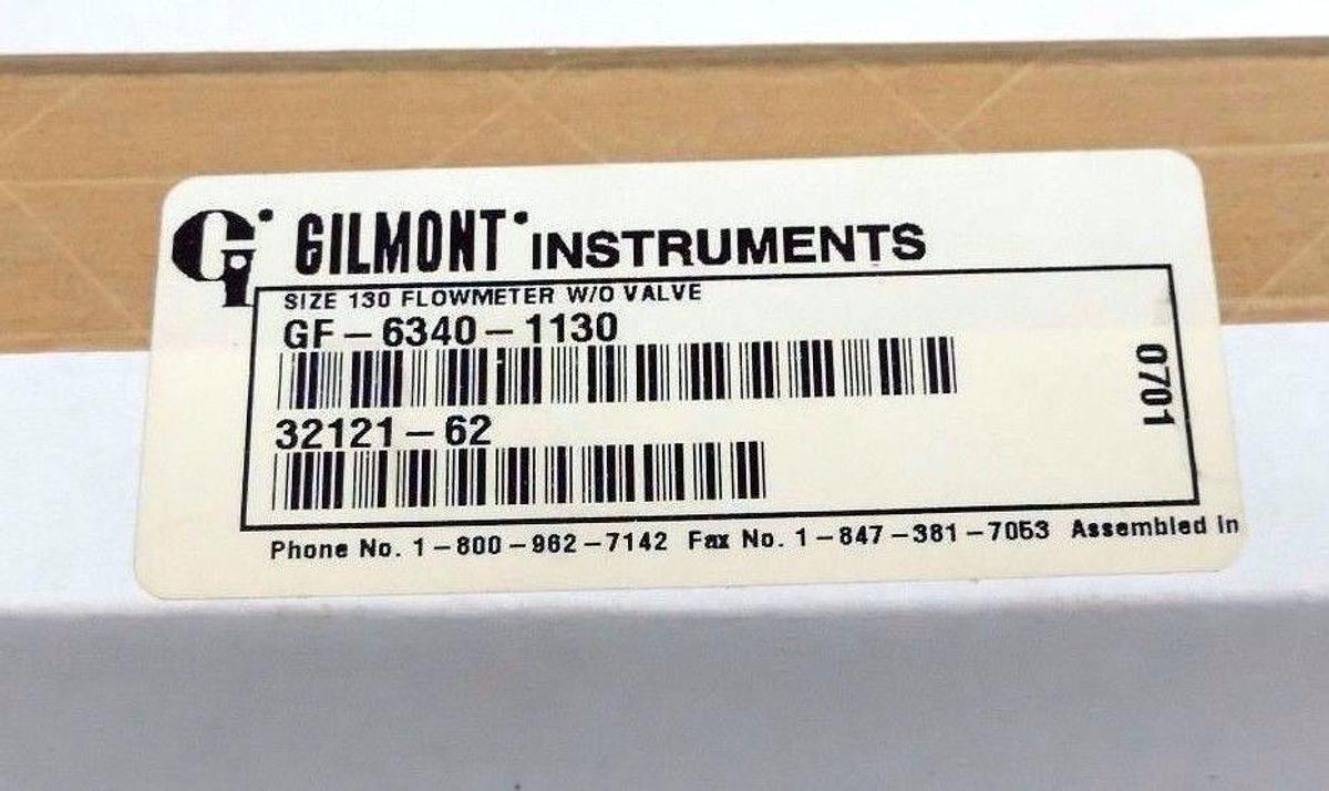 F/S GILMONT INSTRUMENTS GF-6340-1130 SIZE 130 FLOWMETER W/O VALVE GF63401130