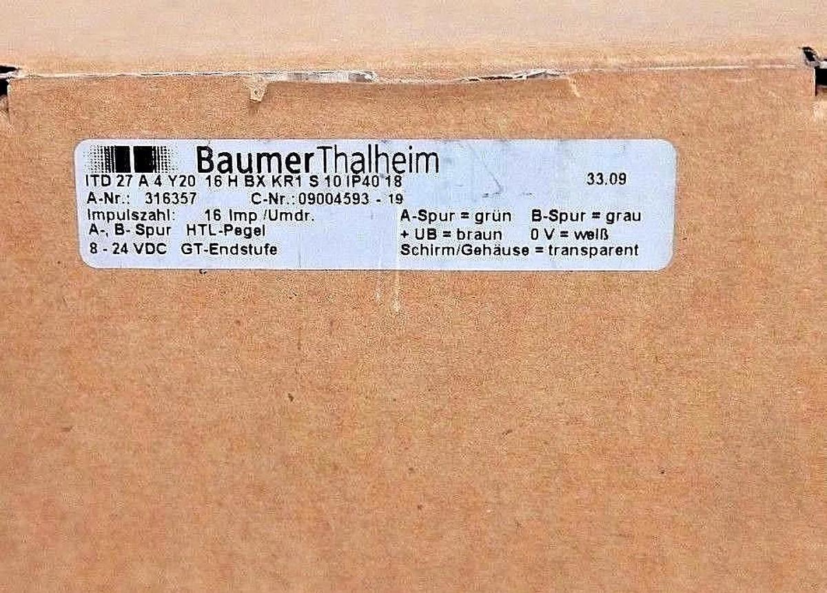 Used NIB BAUMER THALHEIM, A-NR: 316357, C-NR: 09004593-19, ENCODER ITD 27A4Y20, 33.09