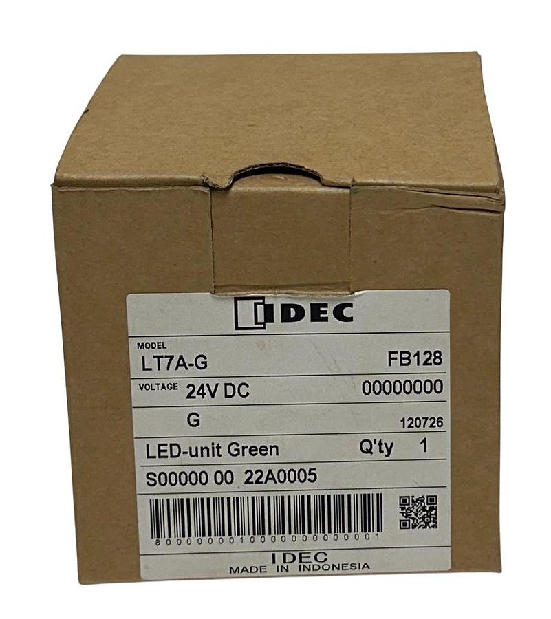Used IDEC LT7A-G / LT7AG LED STACK LIGHT TOWER GREEN 24VDC FB128 70mm LT7 SERIES NSMP
