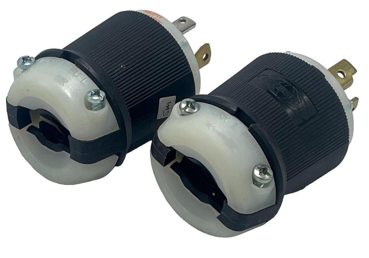 Used (2) HUBBELL HBL2711 Twist-Lock Industrial Plug 30A 125/250V