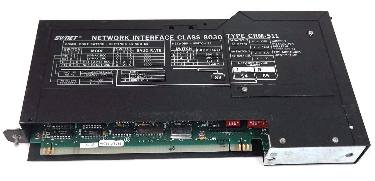 Used SQUARE D SY/NET 8030-CRM-511R SERIES. A2 1.00 30608-502-50 NETWORK INTERFACE