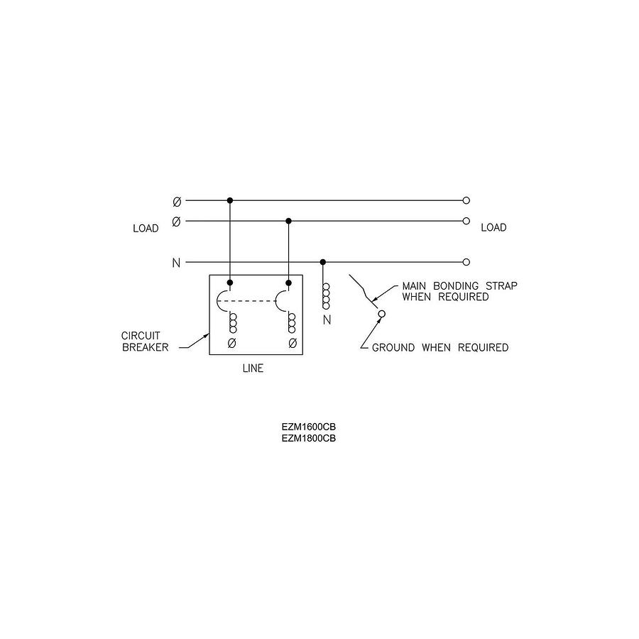 Square D EZM1600CB EZ Meter-Pak Main Circuit Breaker Unit 600A 120/240VAC 1Ph/3W