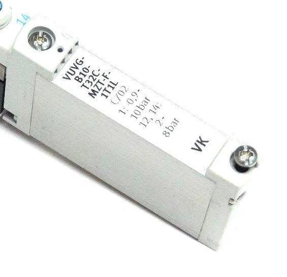 Used FESTO VUVG-B10-T32C-MZT-F-1T1L SOLENOID VALVE C702, 1:0.9-10BAR, 12,14:2-8BAR