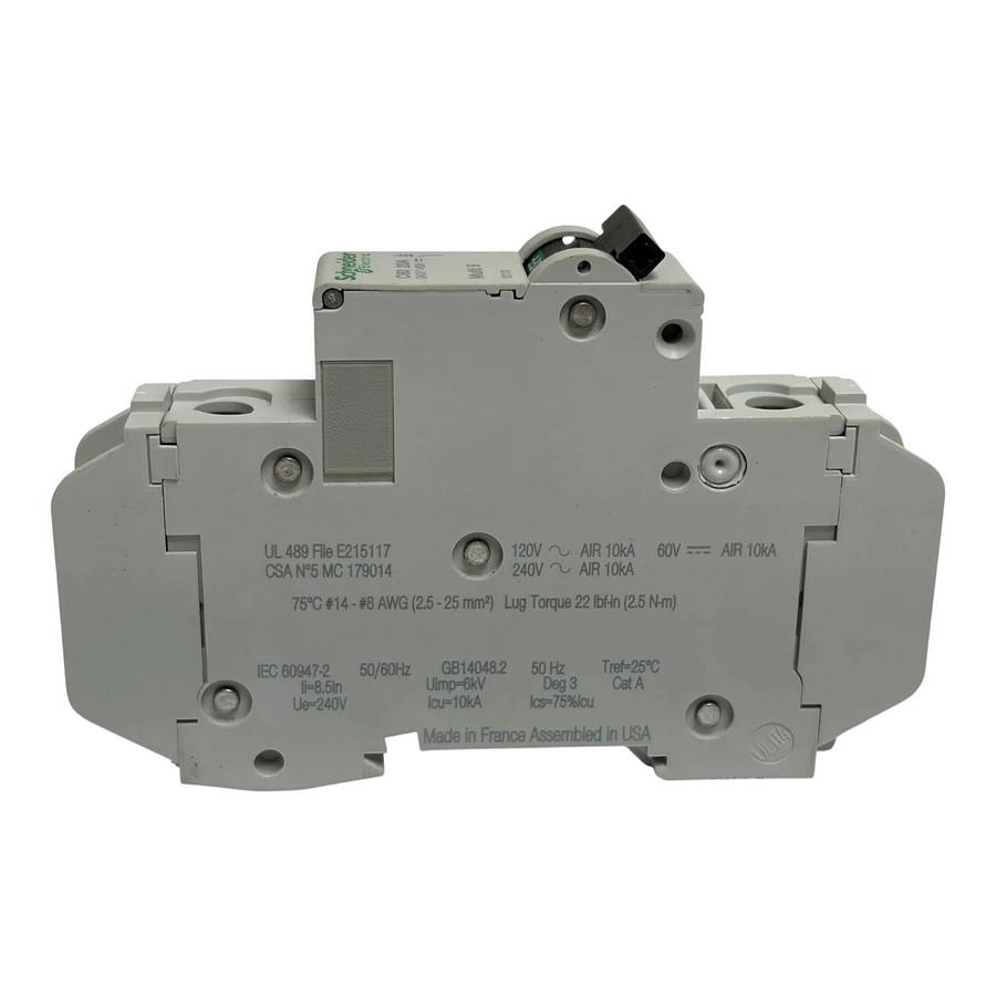 Schneider Electric Multi 9 C60 20A Circuit Breaker 60113 1 Pole 240V 60V New
