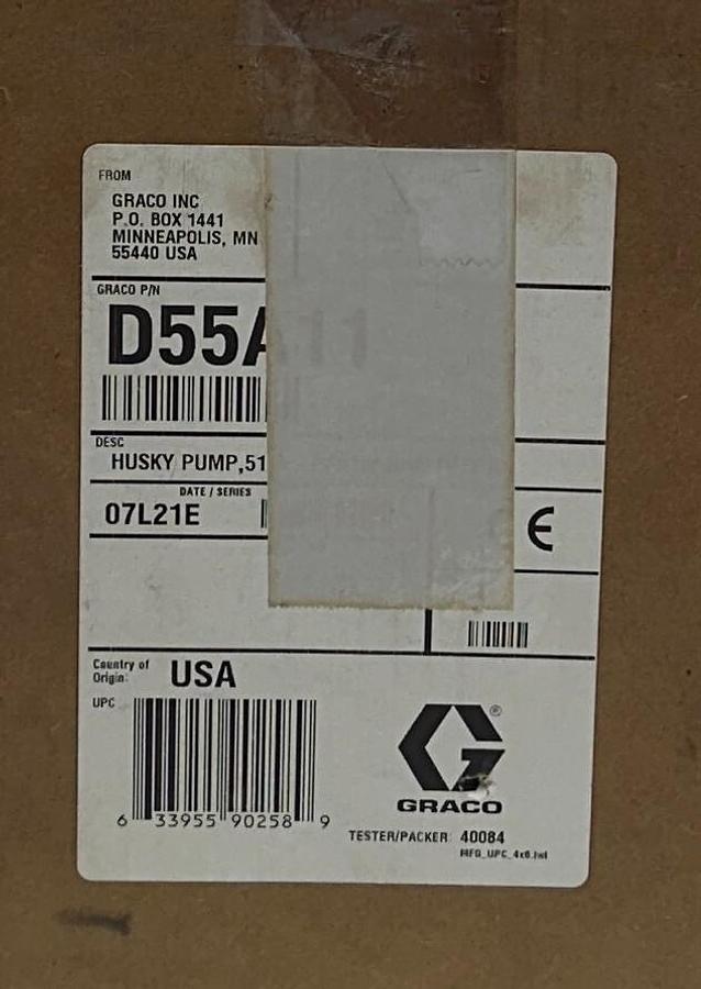 Used GRACO D55A11 HUSKY 515 PVDF 1/2'' NPT DIAPHRAGM PUMP 15-57GPM OEM NSMP