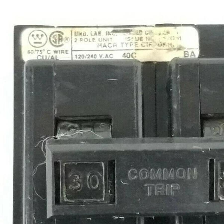Used WESTINGHOUSE HACR-230 CIRCUIT BREAKER 120/240VAC 2P 30A HACR230