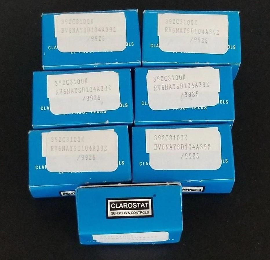 Used LOT OF 7 NIB CLAROSTAT RV6NAYSD104A 392C3 100KOHM POTENTIOMETERS RV6NAYSD104A392