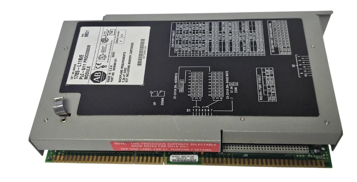 Used ALLEN BRADLEY 1785-L11B /E PLC-5/11 PROCESSOR MODULE REV. M01 F/W REV. E.2