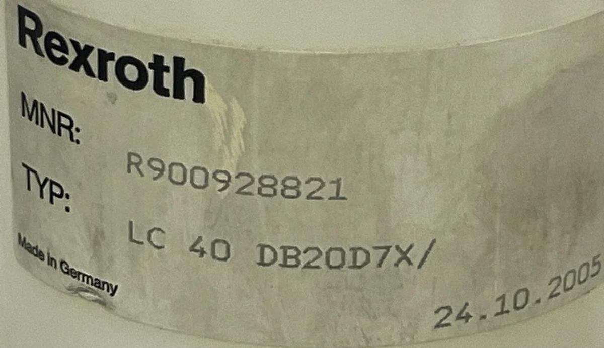 Bosch Rexroth R900928821 Logic Cartridge Valve - LC40DB20D7X/ - NG40 2-Way, NSMP