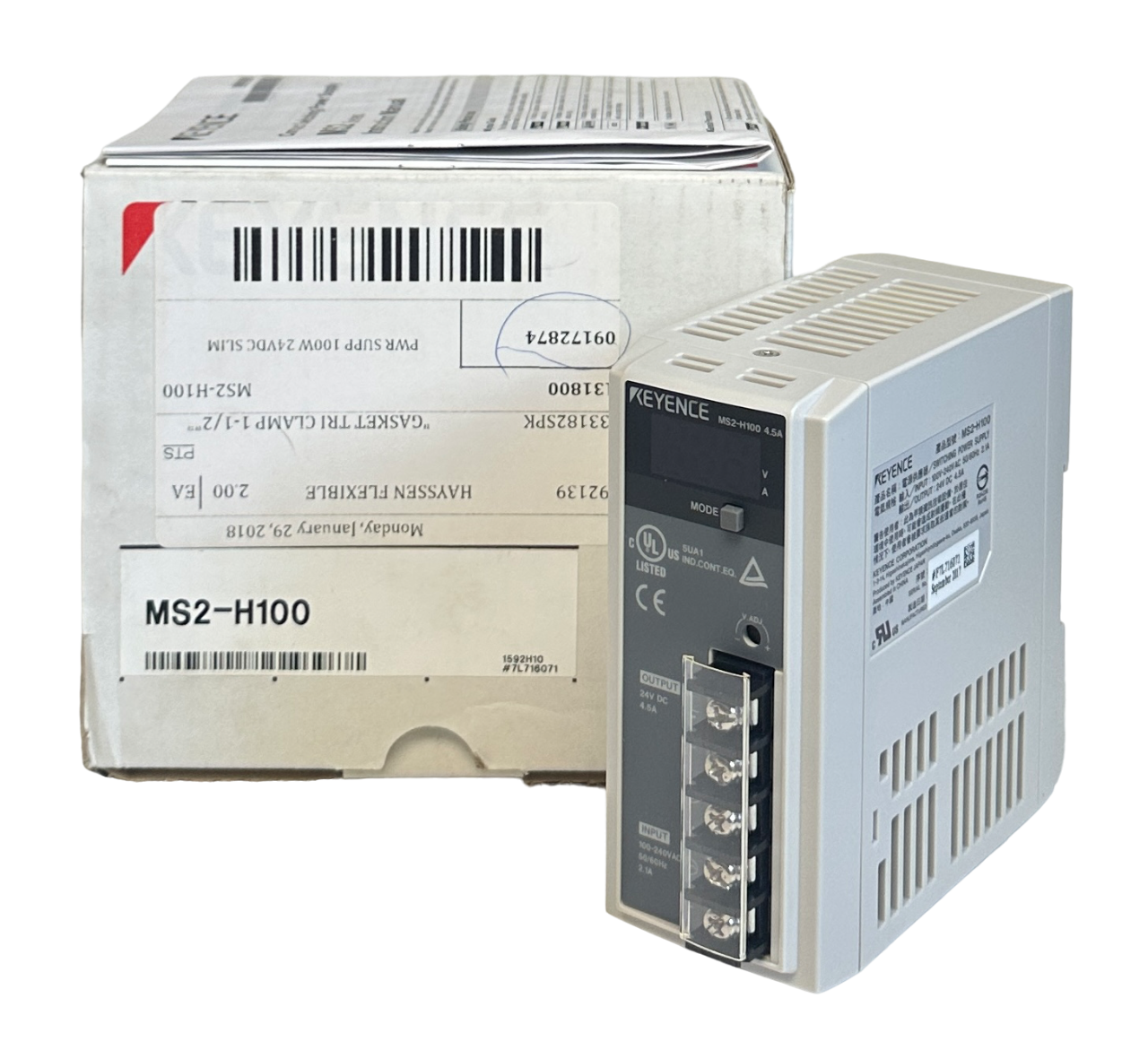 Used NEW KEYENCE MS2-H100 / MS2H100 SWITCHING POWER SUPPLY 100-240VAC 2.1A INPUT NSMP