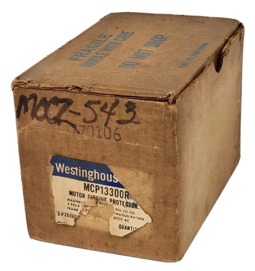 Used NEW WESTINGHOUSE MCP13300R MOTOR CIRCUIT PROTECTOR 30A 600VAC