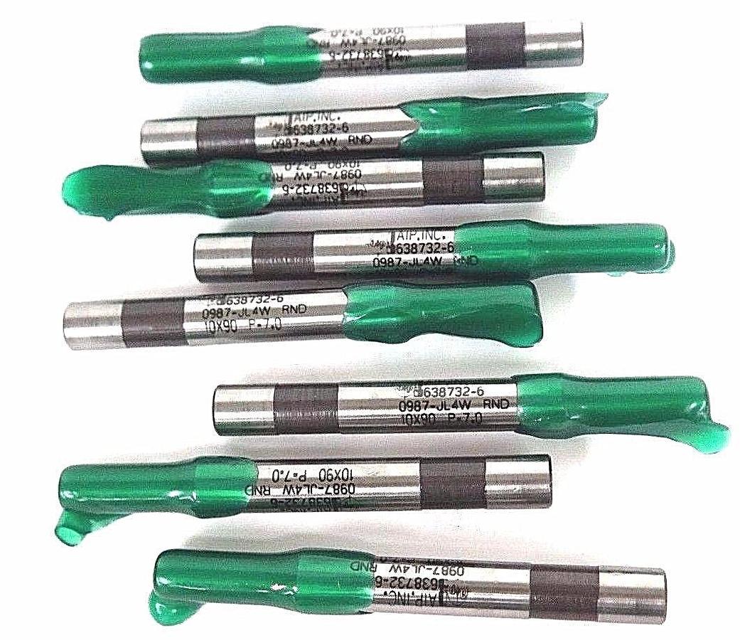 Used NIB AIP INC. 638732-6 PUNCH 0987-JL4W RND 10X90 P-7.0 H10-RP - LOT OF 8
