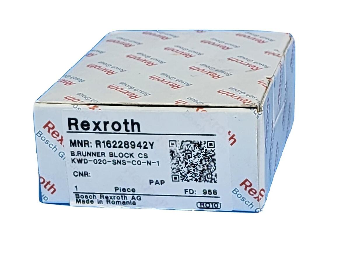 Used NIB REXROTH R16228942Y LINEAR RUNNER BLOCK KWD-020-SNS-C0-N-1