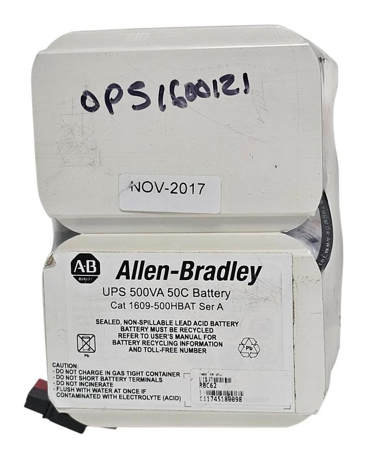 NEW ALLEN BRADLEY 1609-500HBAT UPS 500VA 50C BATTERY 1609500HBAT SER. A