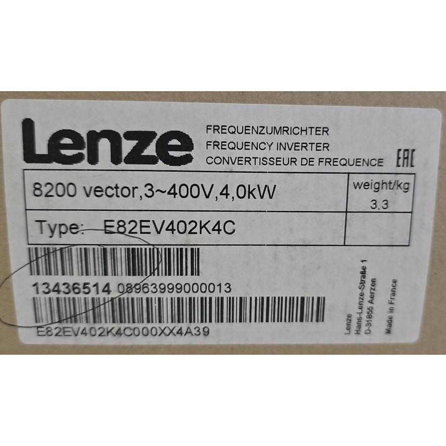 Used LENZE E82EV402_4C / E82EV402K4C VER. 4A39 8200 VECTOR INVERTER 4kW 13436514 NSMP