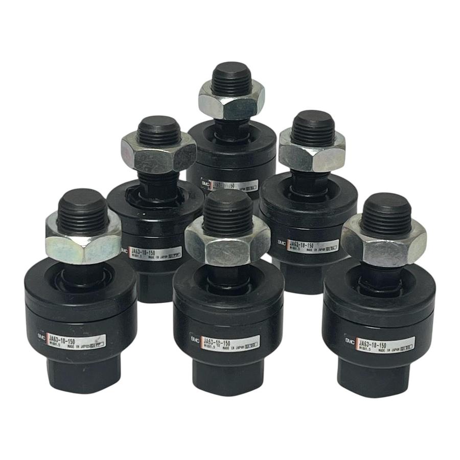 Used Lot of 6 SMC JA63-18-150 Floating Joint M18x1.5 Basic Type 50mm 63mm Bore - New