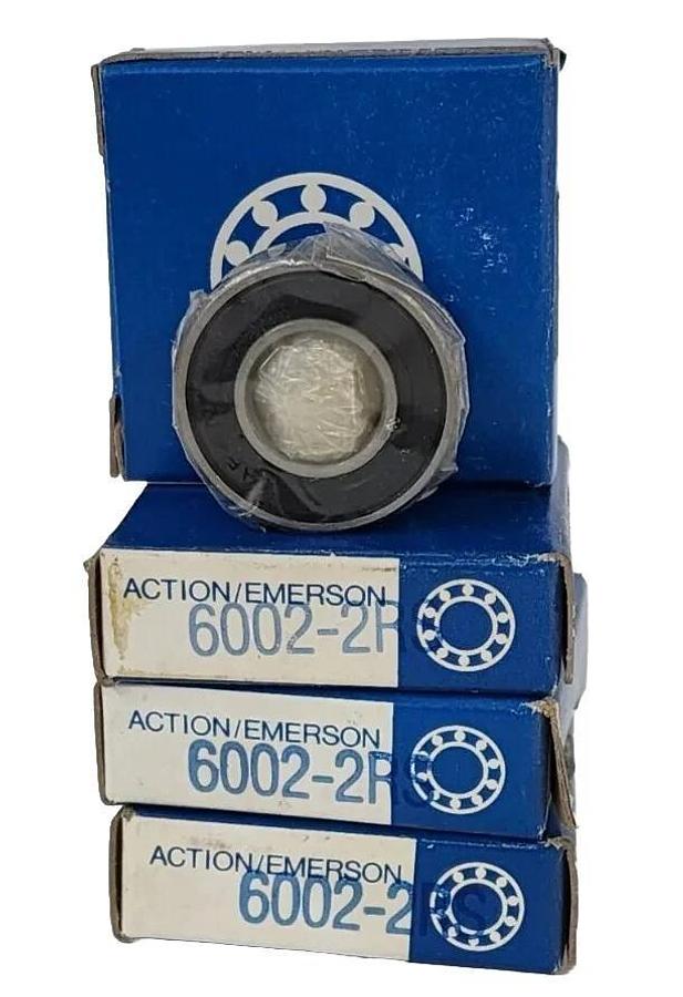 Used LOT OF 4 NIB ACTION/EMERSON 6002-2RS BEARINGS 60022RS