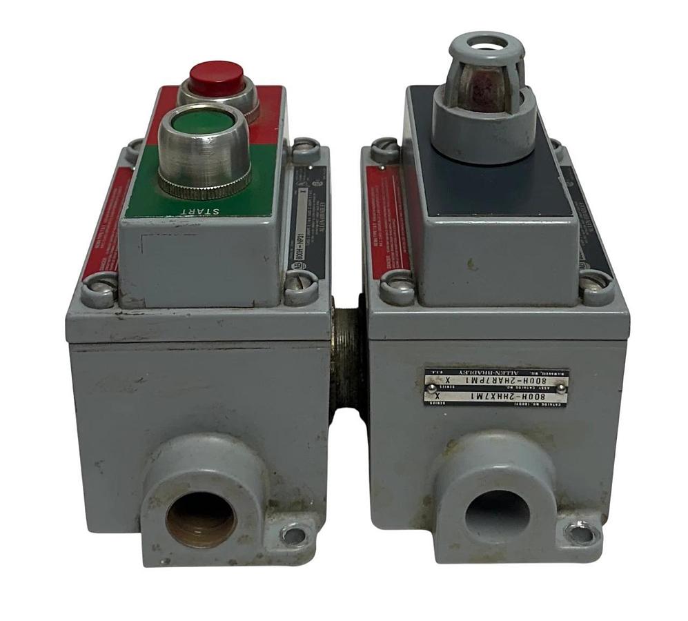 Used ALLEN BRADLEY 800H-2HHX7M1 /X BULLETIN 800H PUSHBUTTON ASSEMBLY 800H-NP30 USNP