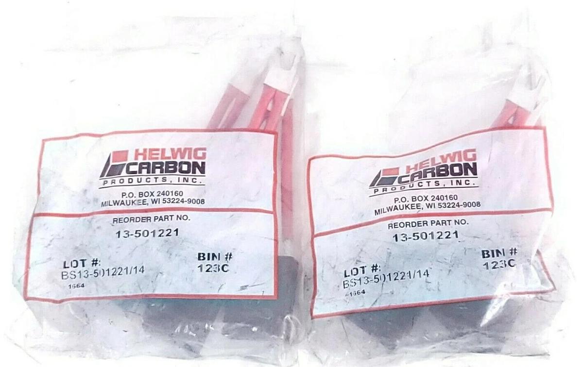 Used LOT OF 8 NEW HELWIG CARBON 13-501221 CARBON BRUSHES 0.5 X 1.25 X 1.562IN. GRADE