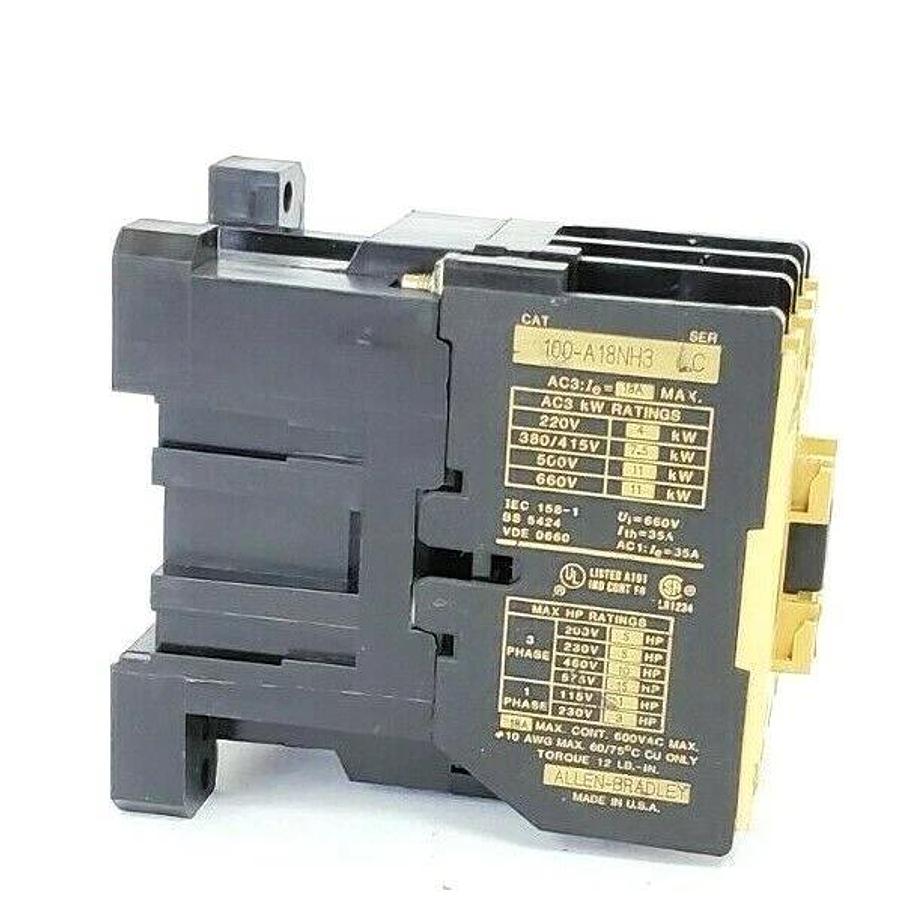 Used ALLEN BRADLEY 100-A18NH3 CONTACTOR 100A18NH3 SER. C 120V60HZ HB473