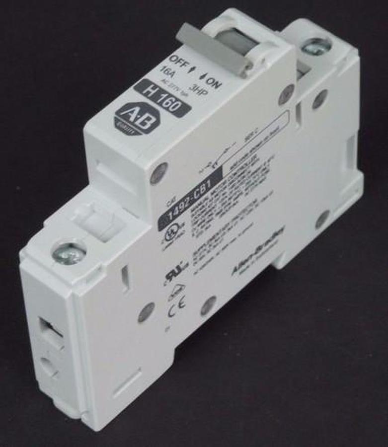 Used NIB ALLEN BRADLEY 1492-CB1H160 ENERGY LIMITING CIRCUIT BREAKER SER C 1492CB1H160