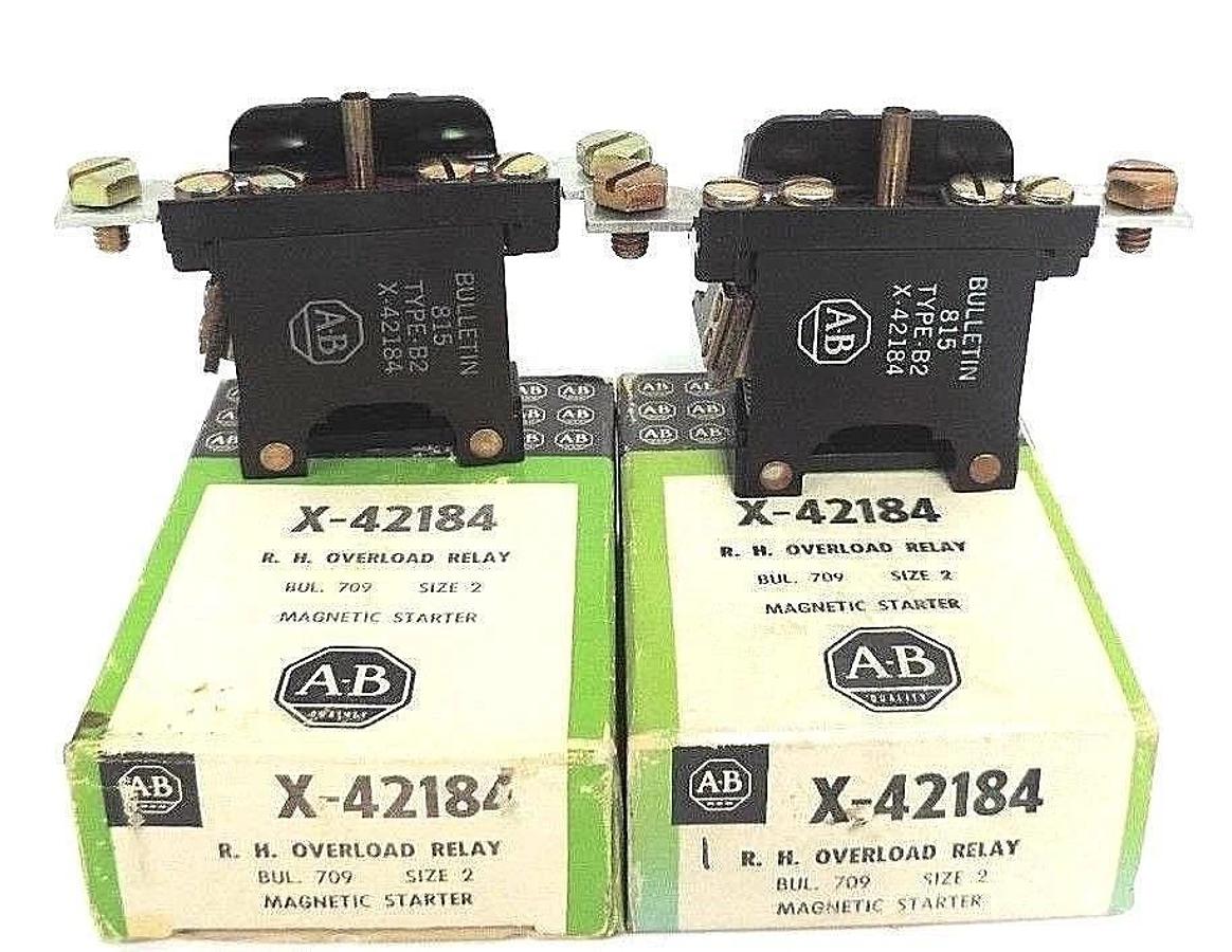 Used LOT OF 2 NIB ALLEN BRADLEY X-42184 R.H. OVERLOAD RELAYS X42184, SIZE 2