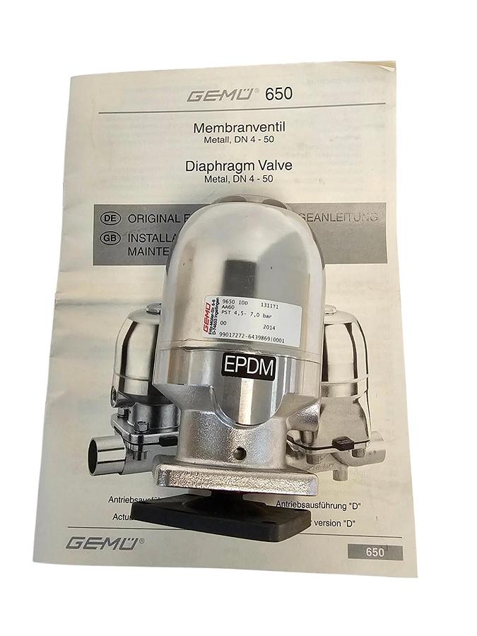 NIB GEMU 9650 10D 1311T1 ACTUATOR DIAPHRAGM VALVE 99017272-6439869 0001