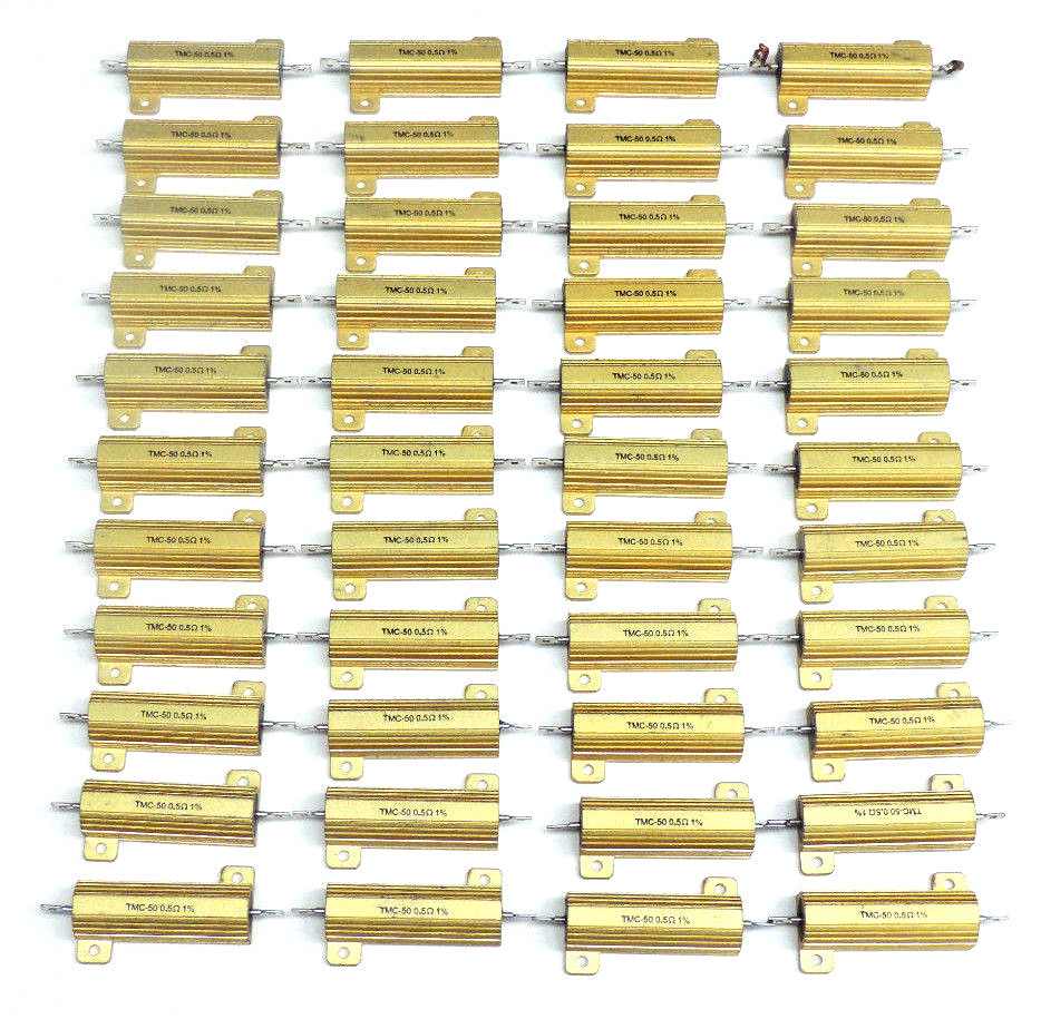 Used LOT OF 44 NEW DALE TMC50-.50-ND RESISTORS TMC50.50ND, TMC-50 0.5 OHMS 1%