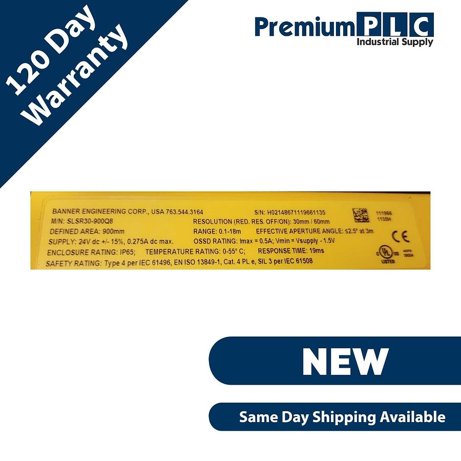 Used NEW BANNER SLSR30-900Q8 / SLSR30900Q8 EZ-SCREEN LIGHT CURTAIN RECEIVER 111966