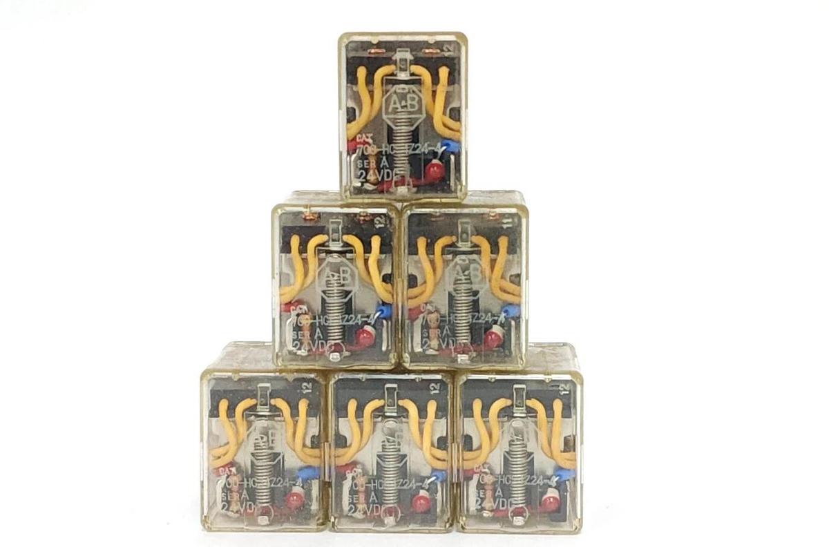 Used LOT OF 7 ALLEN BRADLEY 700-HC54Z24-4 RELAYS 24VDC