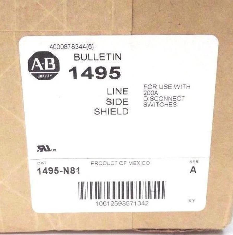 Used NEW SEALED ALLEN BRADLEY 1495-N81 SER. A LINE SIDE SHIELD 1495N81