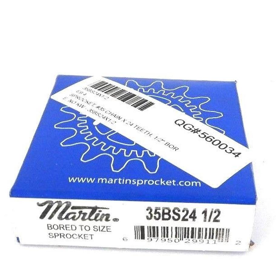 Used NIB MARTIN 35BS24 1/2 SPROCKET 3/8IN PITCH 24TEETH 1/2IN BORE