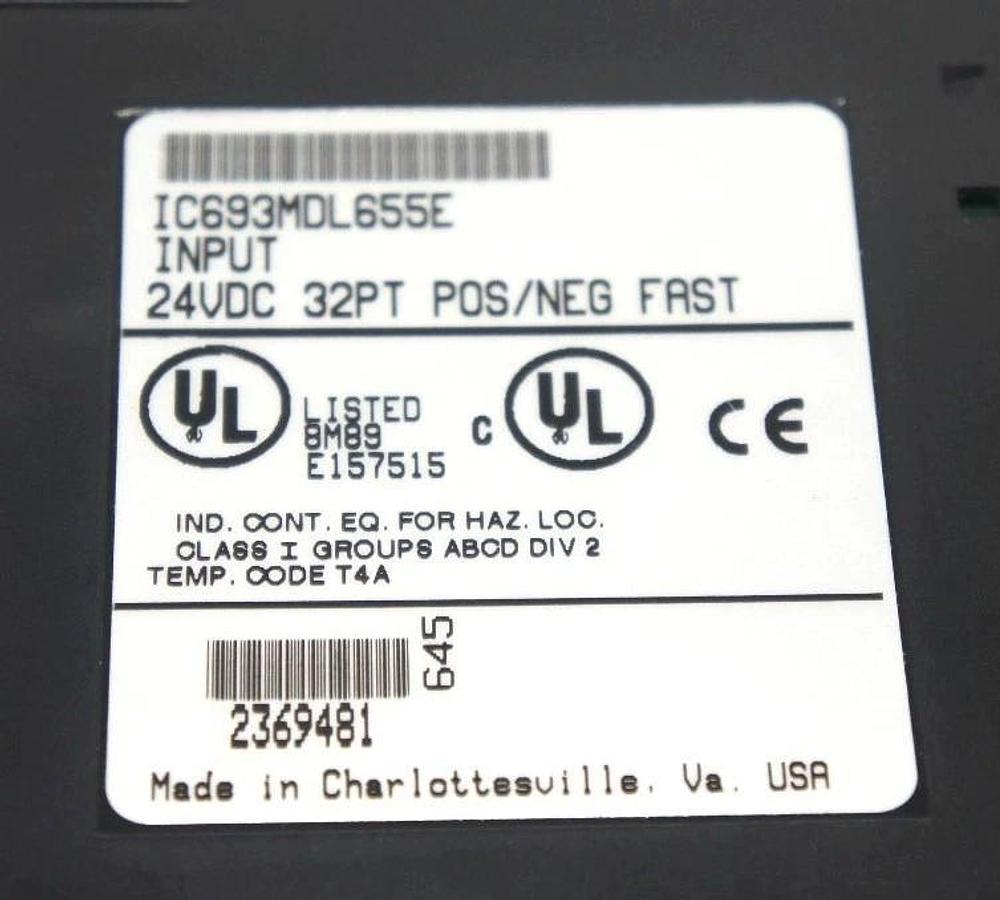 Used GE FANUC IC693MDL655E INPUT MODULE 32PT, 24 VDC, POS/NEG FAST