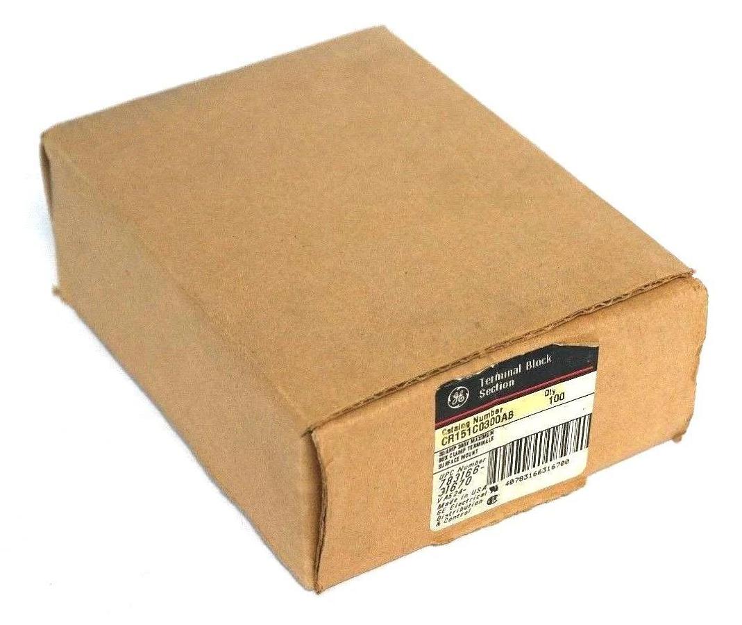 Used BOX OF 100 NEW GENERAL ELECTRIC CR151C0300AB TERMINAL BLOCKS 30A, 300V