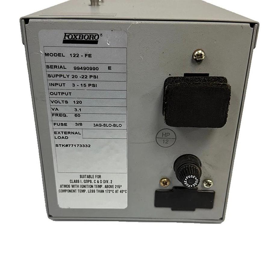 Used FOXBORO 122-FE / 122FE PNEUMATIC PROCESS CHART RECORDER 2PEN 120V NSMP
