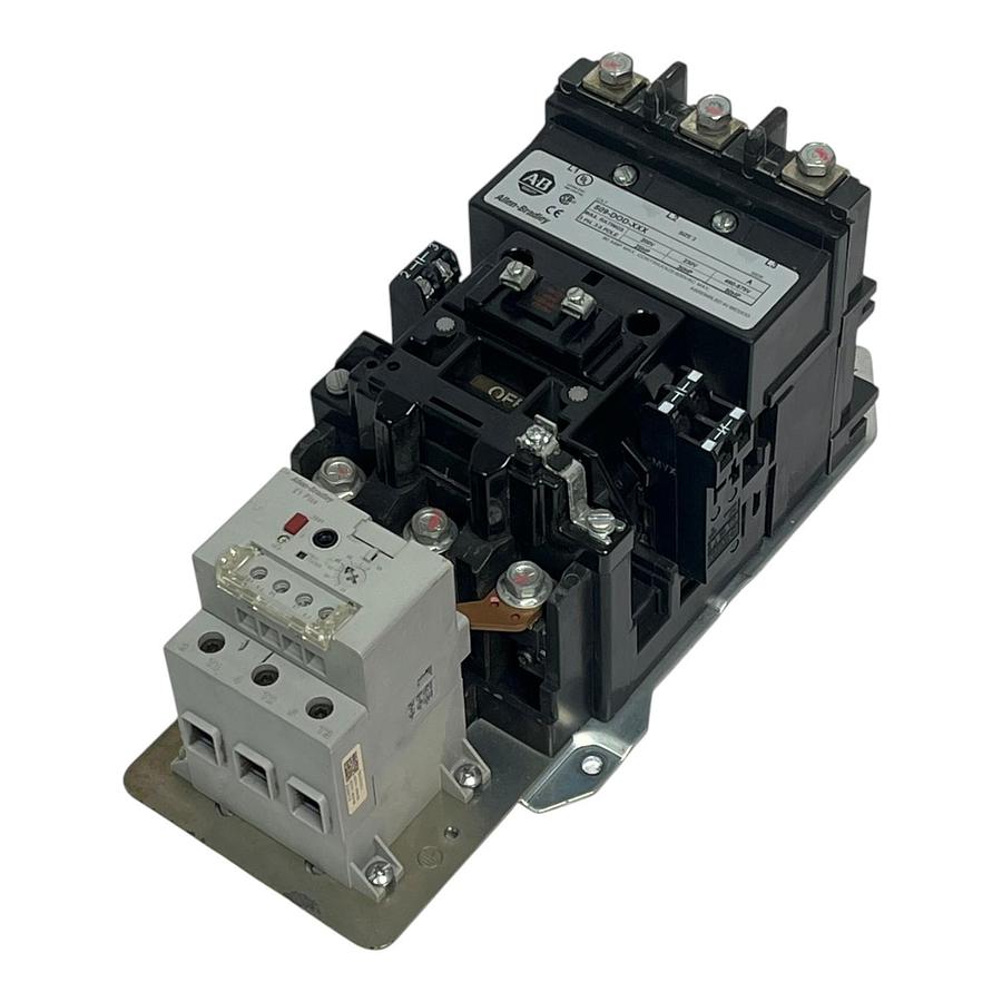 Used Allen-Bradley 509-DOD-XXX /A Size 3 Starter 90A 110/120V Coil  w/ 592-EEGD Relay