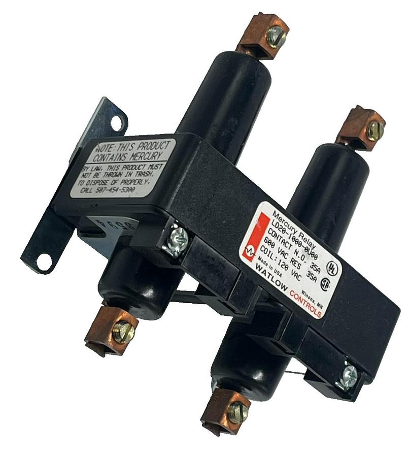 Used WATLOW LD20-1000-0U00 Mercury Displacement Relay 20A 120VAC 120V Coil SPST N.O.