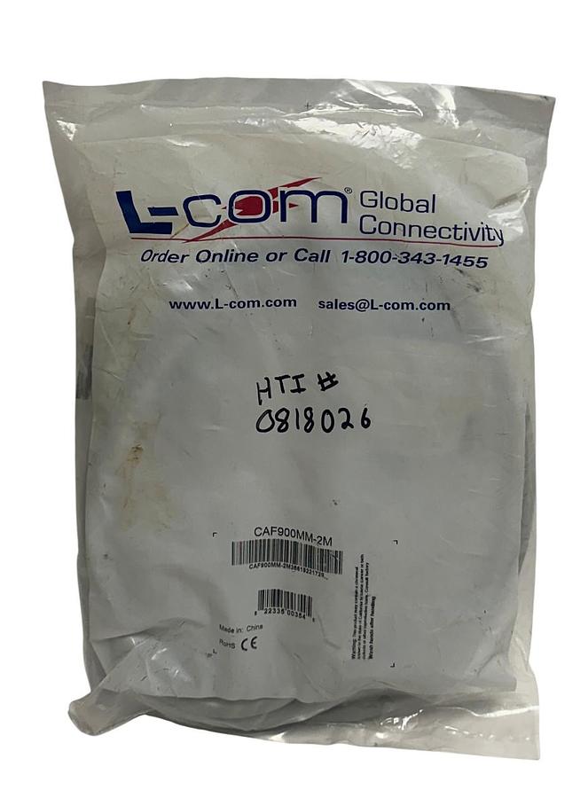 Used L-COM CAF900MM-2M / CAF900MM2M SCSI-3 CABLE HPDB68 MALE/MALE 2M NSFS