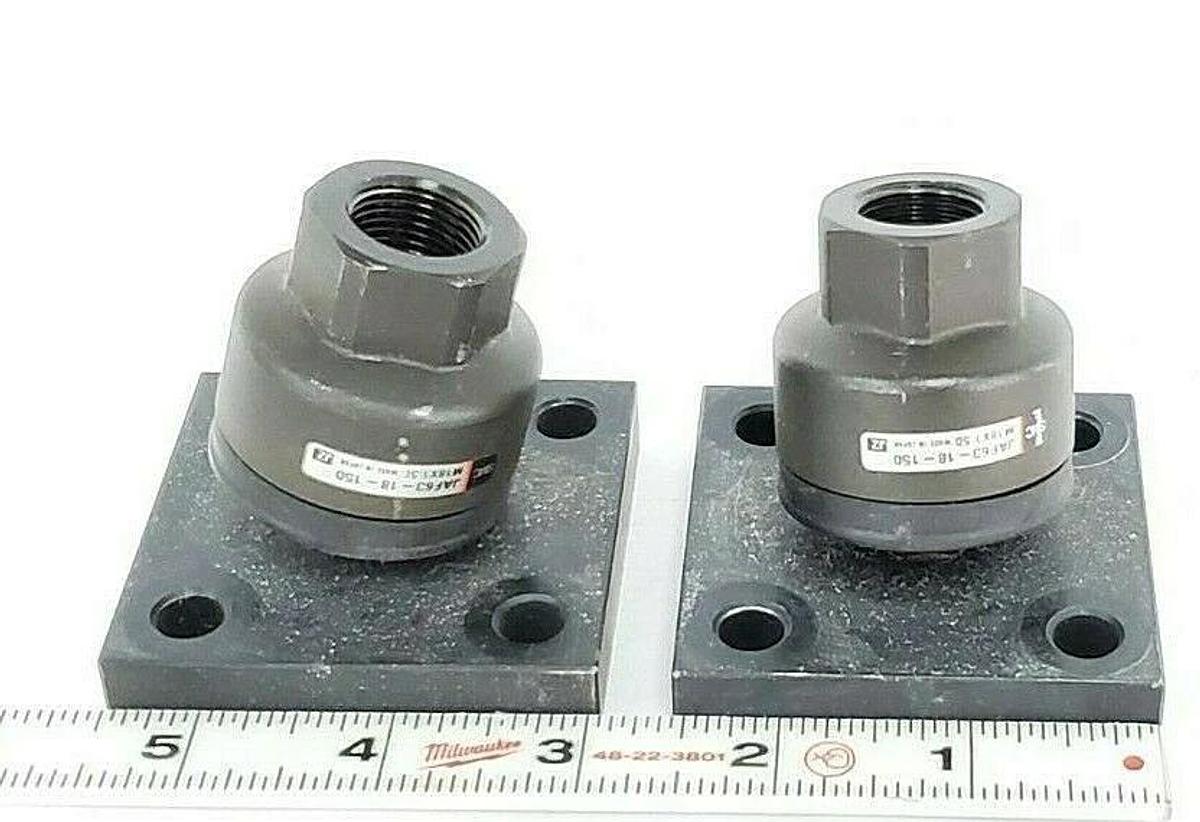 Used LOT OF 2 SMC JAF63-18-150 FLOATING JOINTS M18X1.50 JAF6318150