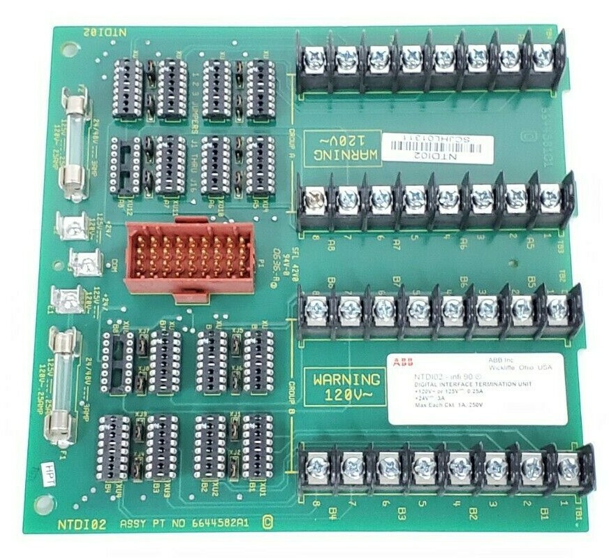 Used ABB NTDI02 DIGITAL INTERFACE TERMINATION UNIT ASSY: 6644582A1, NTDI-02