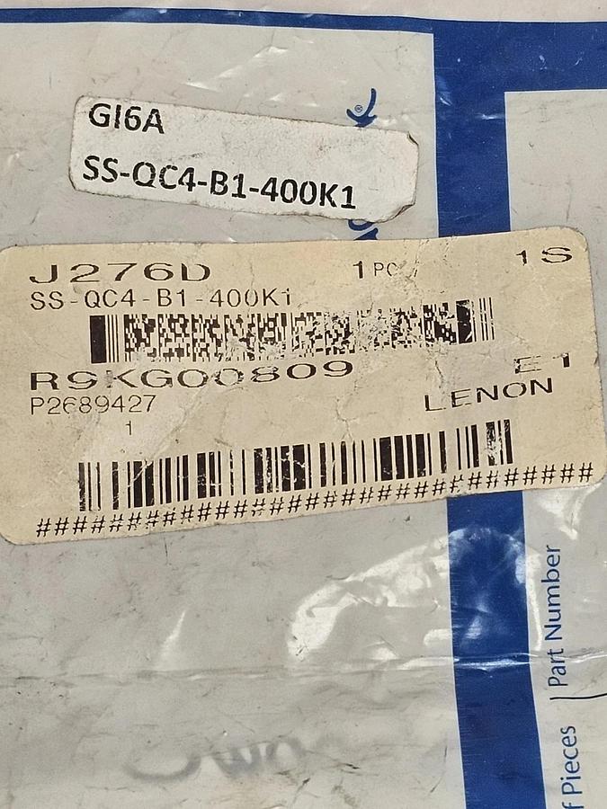 Used NEW SWAGELOK SS-QC4-B1-400K1 SS INSTRUMENTATION QUICK-CONNECT BODY