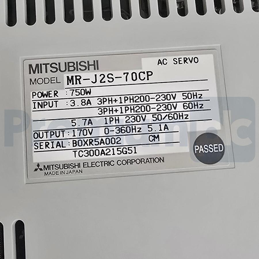 Used Mitsubishi MR-J2S-70CP MELSERVO AC Servo Amplifier Drive 700W 200-230V NSMP