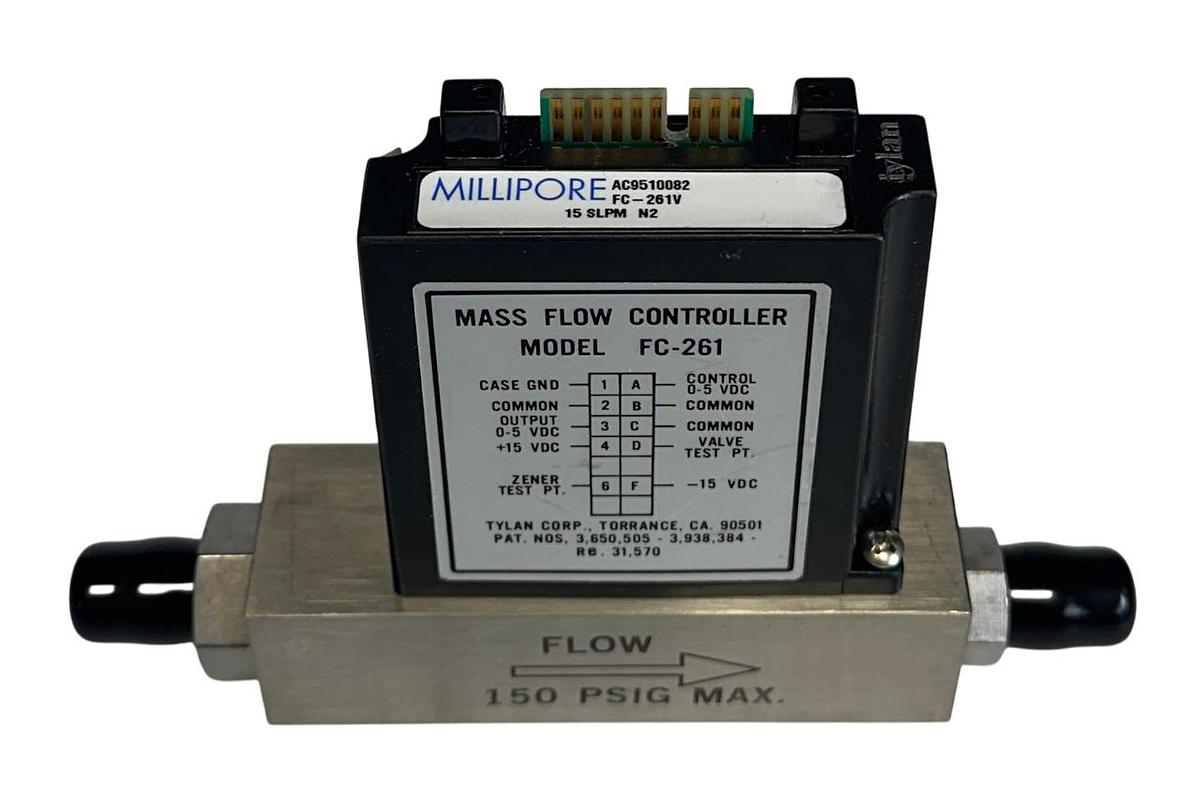 Used MILLIPORE FC-261V / FC261V Tylan 260 SERIES MASS FLOW CONTROLLER 15SLPM N2 USNP