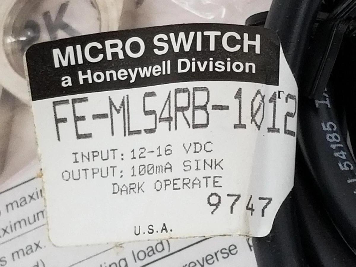 Used NIB HONEYWELL FE-MLS4RB-1012 PHOTOELECTRIC SENSOR FEC2825 FEMLS4RB1012