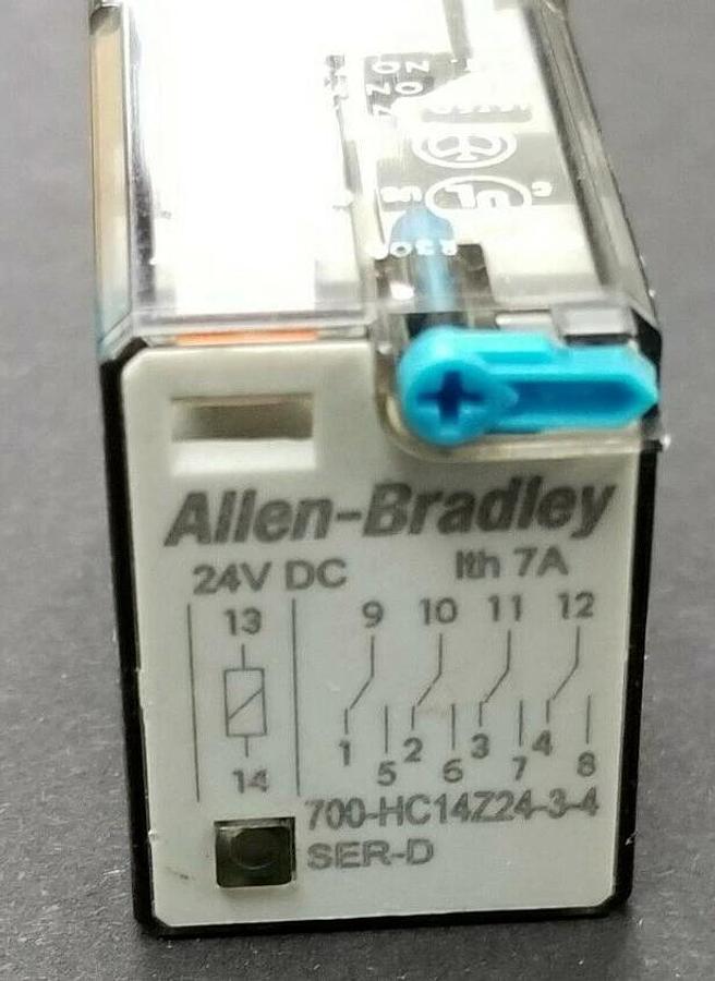 Used ALLEN BRADLEY 700-HC14Z24-3-4 SER. D RELAY 24VDC 7A 700HC14Z2434