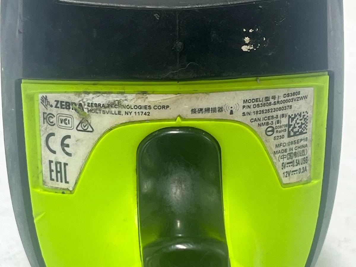 Used ZEBRA DS3608 Ultra-rugged Barcode Scanner 1D/2D  W/ USB Cable CBA-U42-S07PAR
