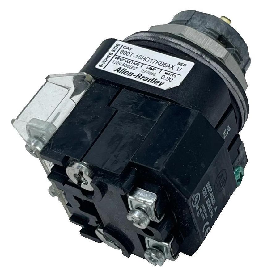 ALLEN BRADLEY 800T-16HW17KB6AX /U ILLUMINATED SELECTOR SWITCH 30mm *MISSING KNOB