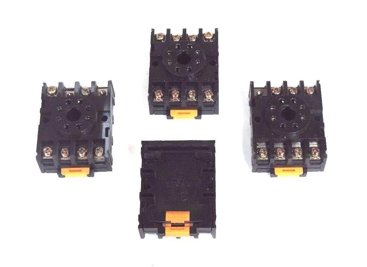 Used LOT OF 4 GE CR420KA2 RELAY SOCKETS 10A 300V